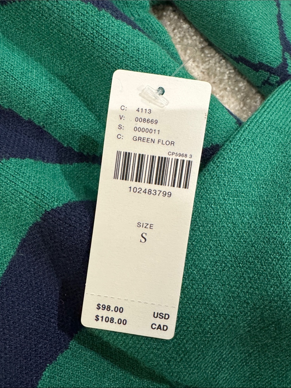 Anthropology- Maeve - Green Floral Mock-Neck Sweater - Picture 7 of 7